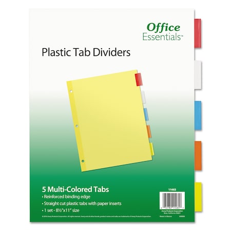 Office Essentials Index Dividers 8-1/2 x 11", Clear, Pk5 11465